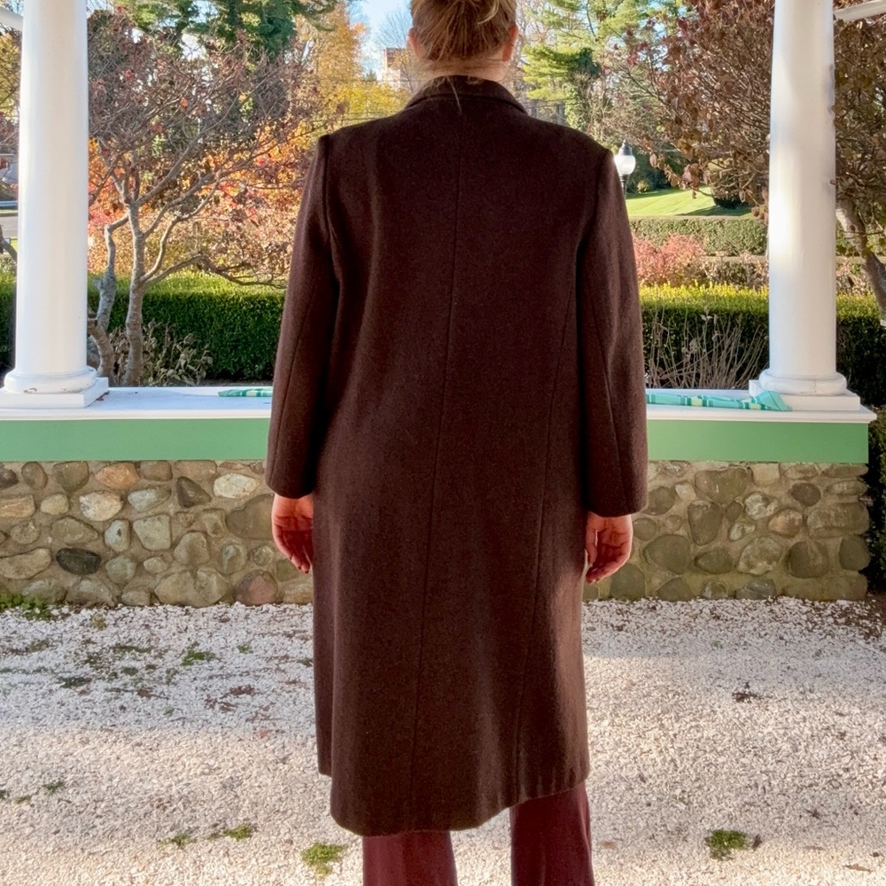 VTG Long Brown Overcoat sz Medium - Picture 12 of 12